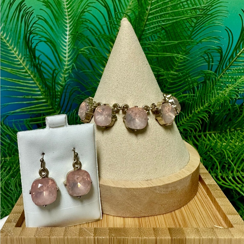 Powder pink gem bracelet set